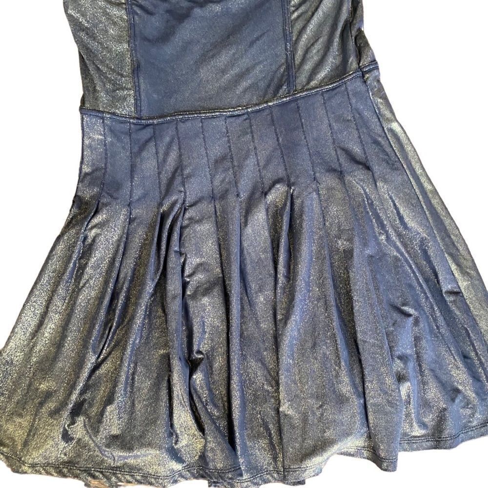 Zac Posen Halter Mini Dress Gold Black Shimmer Large - Picture 6 of 6